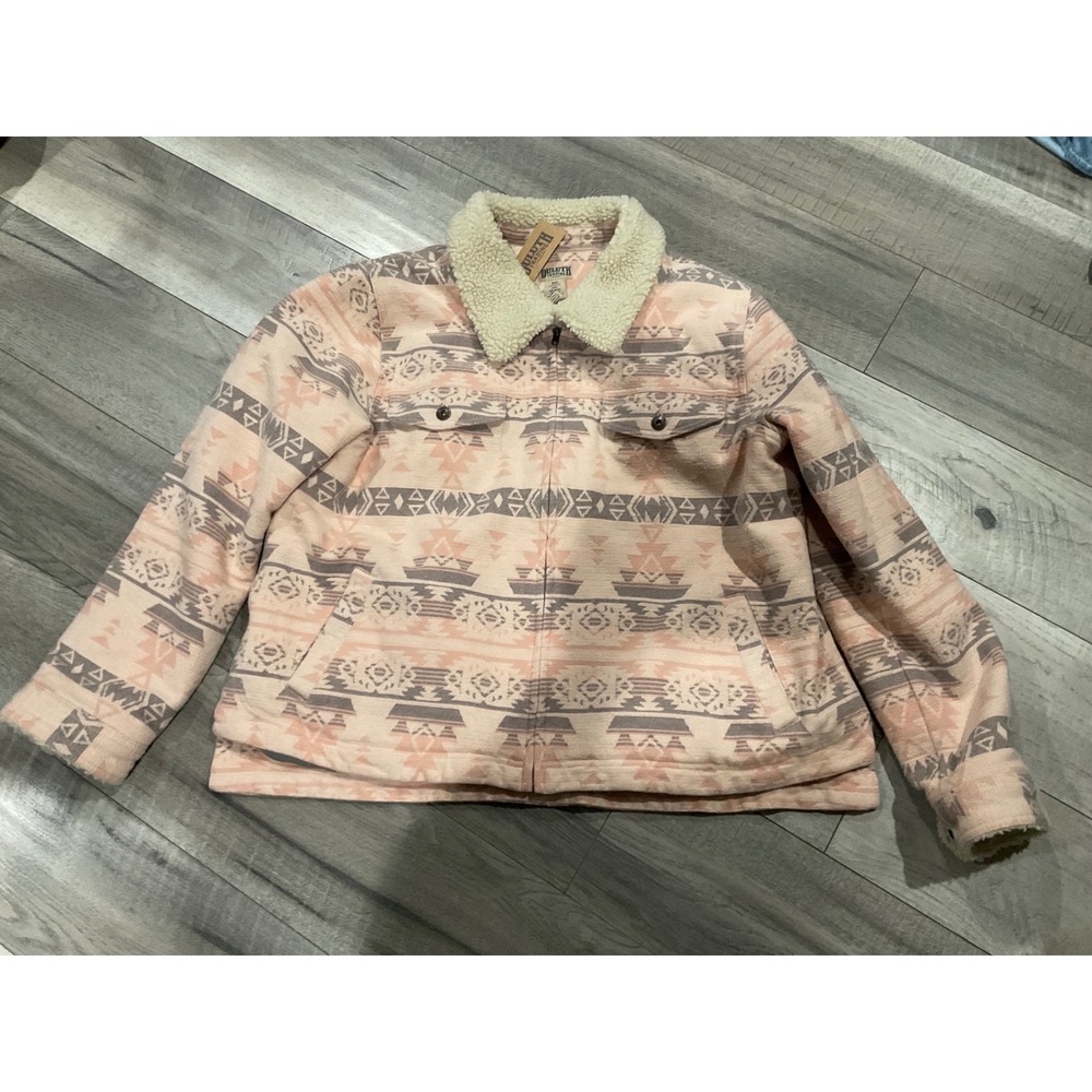 Duluth Trading Co Womens Sherpa Festijac Jacket Pink Aztec‎ Southwestern XXL NWT